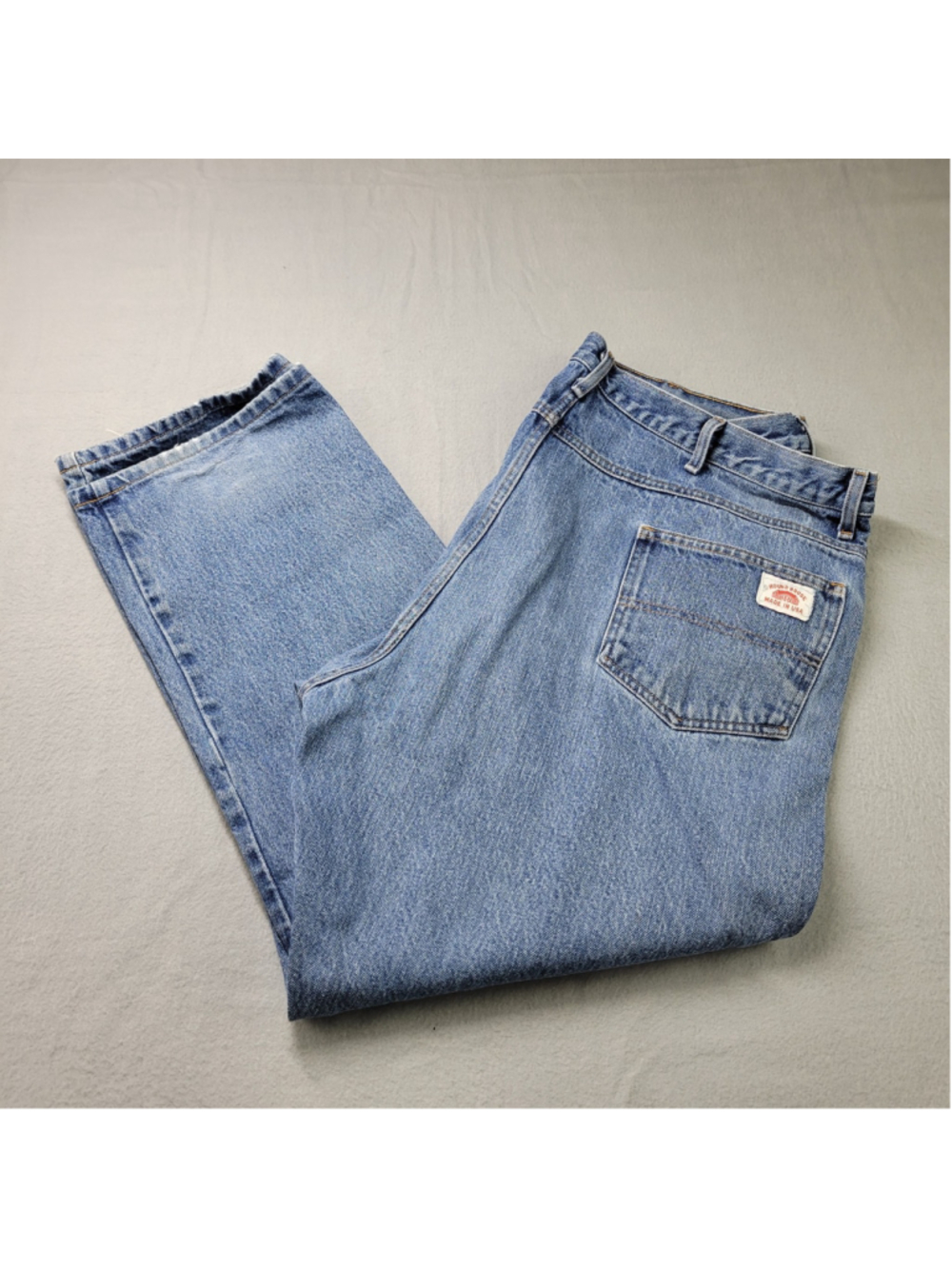 Vintage Round House Jeans Mens Size 42X30 Blue Denim Cotton Made USA Straight
